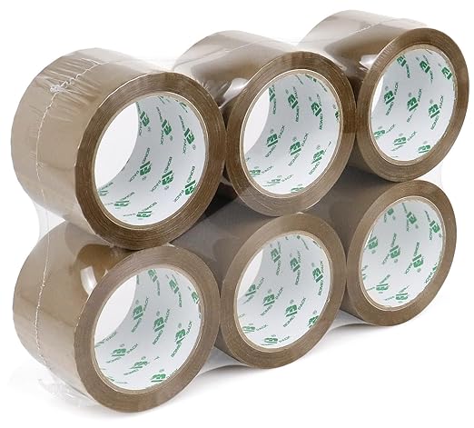 BOMEI PACK Brown Packing Tape 3 inch, 24 Refills Rolls Bulk Wide Packaging Tape for Moving, Shipping and Storage, 2.4 Mil x 60 Yards