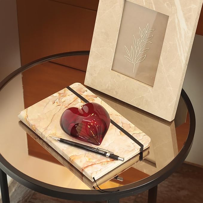 Ca D Oro Medium Red Heart Glass Paperweight Hand Blown Murano-Style Art Glass