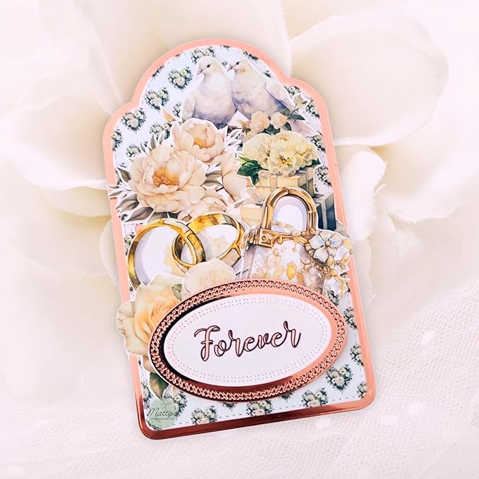 Matty's Crafting Joy Wedding Florals, Double Sided Scrapbook Paper 12x12, Patterned Cardstock 12x12, 24 Sheet Floral Scrapbook Paper Pad, Wedding Scrapbooking Supplies