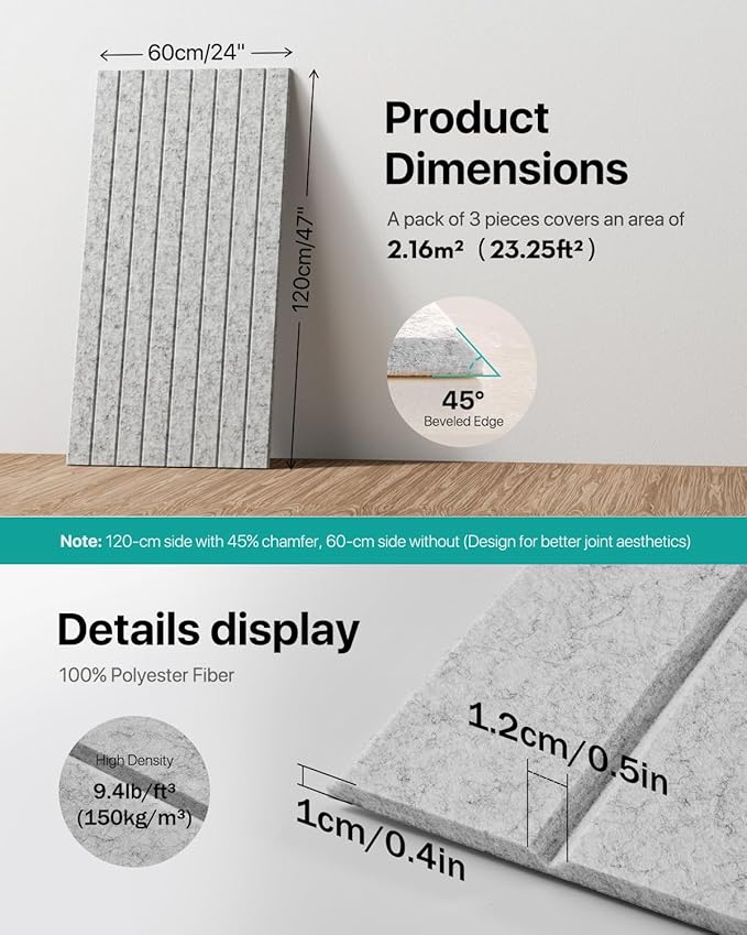 Soundsbay Large Cork Board, 71" x 47" Bulletin Board, 3 Pack Felt Wall Tiles Self-Adhesive, Pin Board for Walls Office Home Classroom Decor