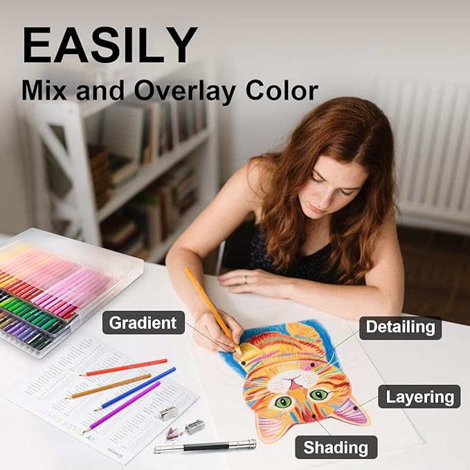 120 Colored Pencils Professional Coloring Pencil Sketch Colored Drawing Pencils Artist Color Pencil for Kids and Adults Coloring Art Color Pencil Set