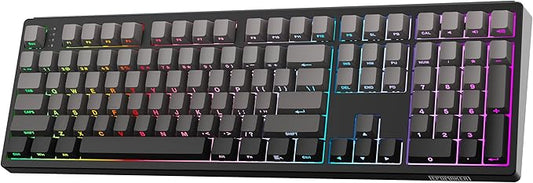 EPOMAKER TH108 Full Size Mechanical Keyboard, Wireless Gaming Keyboard with 8000mAh Battery, Creamy Gasket, 108 Keys, Hot Swap, Custom Driver, RGB Backlight (Black, Creamy Jade)
