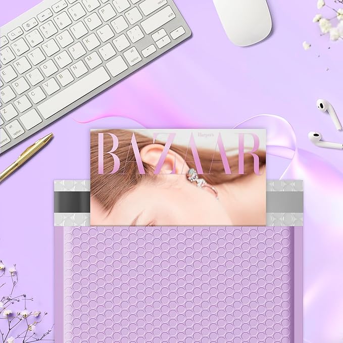 Fuxury Large Bubble Mailers 10.5x16" 40 Pack Self Seal Padded Envelopes Waterproof Mailing Envelopes Bubble Padded Mailers for Packaging, Small Business #5 Lavender