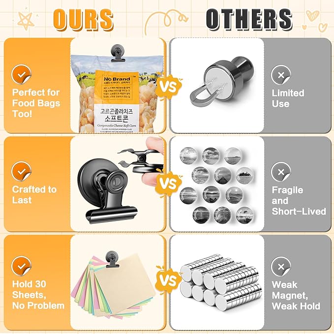 Grtard 300pack Magnetic Clips Heavy Duty, Black Magnet Clips for Fridge, Refrigerator Magnets, Scratch Free Magnets with Clip, Strong Magnetic Clip for Whiteboard, Refrigerator, Locker, Classroom