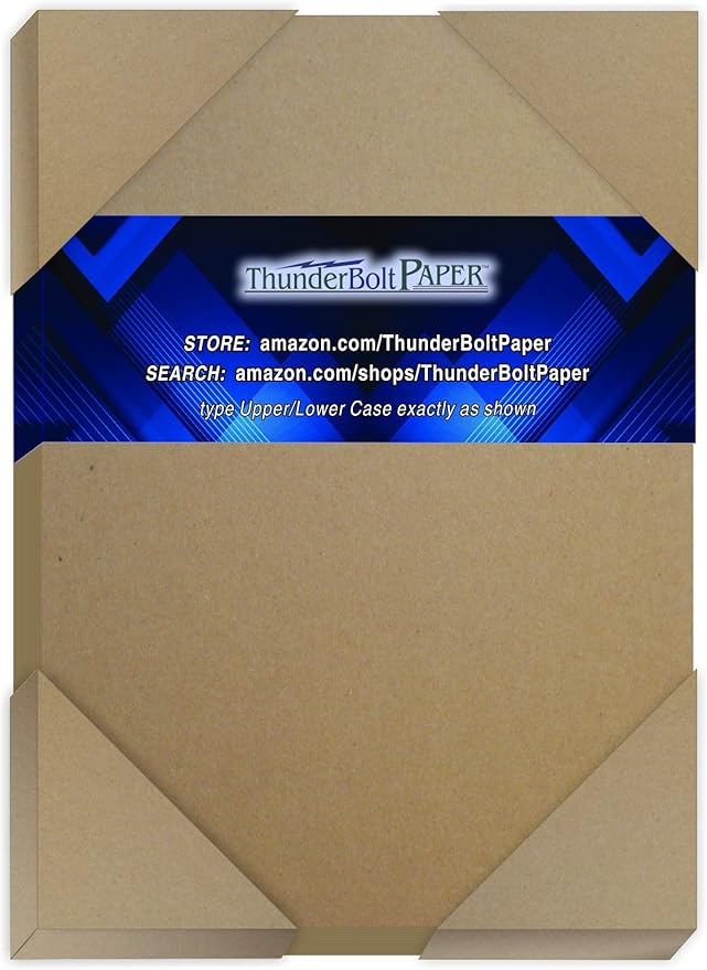 25 Sheets Chipboard 24pt (Point) 5" X 7" (5X7 Inches) Photo|Card|Frame Size .024 Caliper Thickness Light Weight Cardboard Craft and Packing Brown Kraft Paper Board