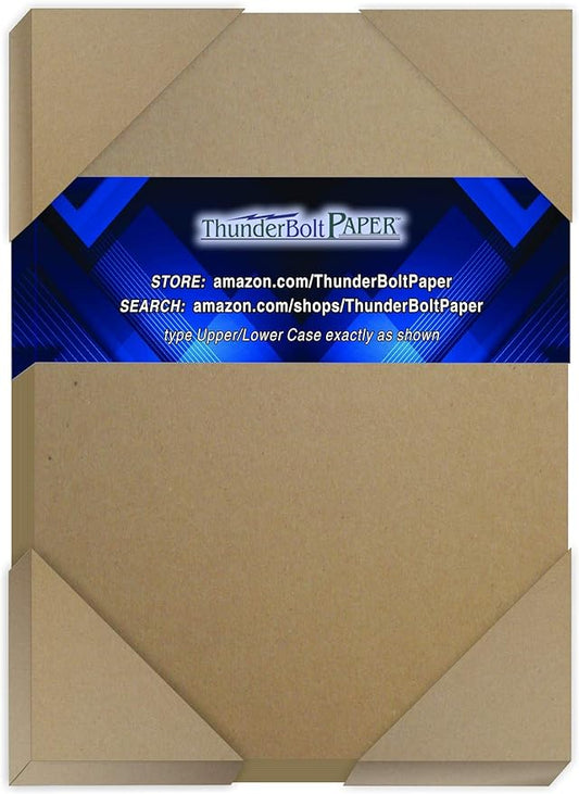 150 Sheets Chipboard 24pt (Point) 5.5 X 8.5 Inches Light Weight Half Letter Size .024 Caliper Thickness Cardboard Craft|Packing Brown Kraft Paper Board
