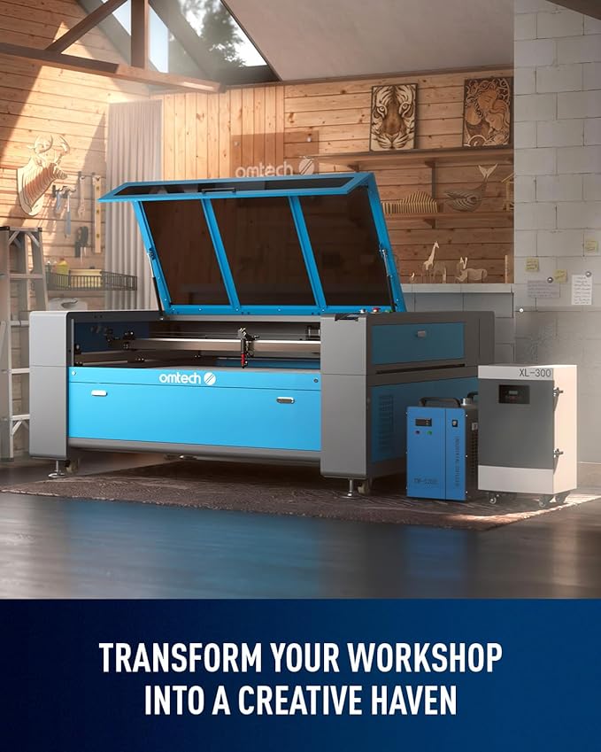 OMTech 130W CO2 Laser Engraver, 35x55 Inch Laser Cutting Machine with Autofocus Autolift 3 Way Pass Air Assist Caster Wheel, Industrial Laser Cutter Engraving Etching Machine for Wood Glass Acrylic