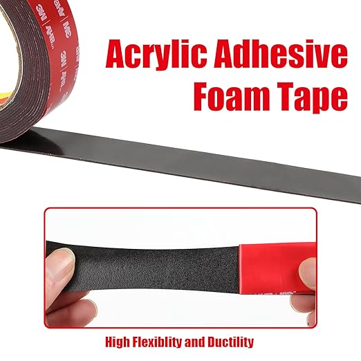 Double Sided Tape Heavy Duty, Waterproof Mounting Foam Tape, 16.5ft Length, 2.17in Width, High Temperature Resistant Adhesive Tape for Car, LED Strip Light, Office Decor, Made of 3M VHB Tape.