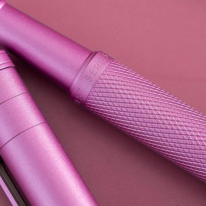 Asvine Pink Forest Fountain Pen Extra Fine Nib, Classic Design with Converter and Metal Pen Case, The Light of Hope Serise