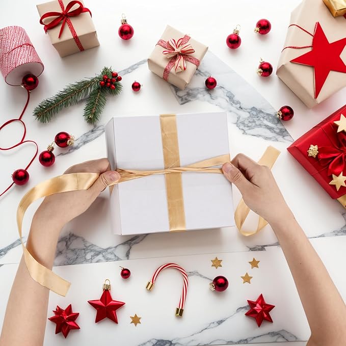 7x7x4 Shipping Boxes Set of 40, White Kraft Corrugated Cardboard Boxes Mailers for Packaging