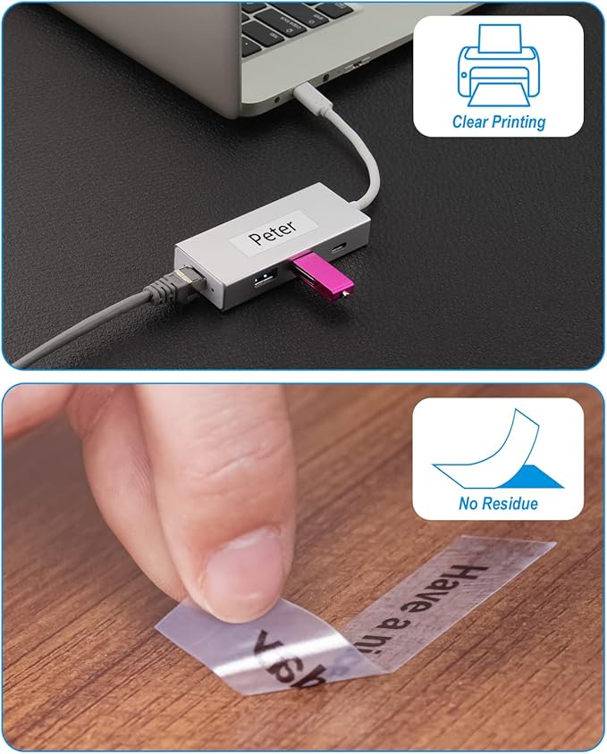 Weemay 3X Clear Label Tape Replacement for Brother Label Maker TZe Tz Tape 12mm 0.47 Laminated Clear TZe131 131 for PT H110BP D210 D220 P710BT P300BT D400 D200 H111 D600, 1/2 Inch x 26.2 Ft