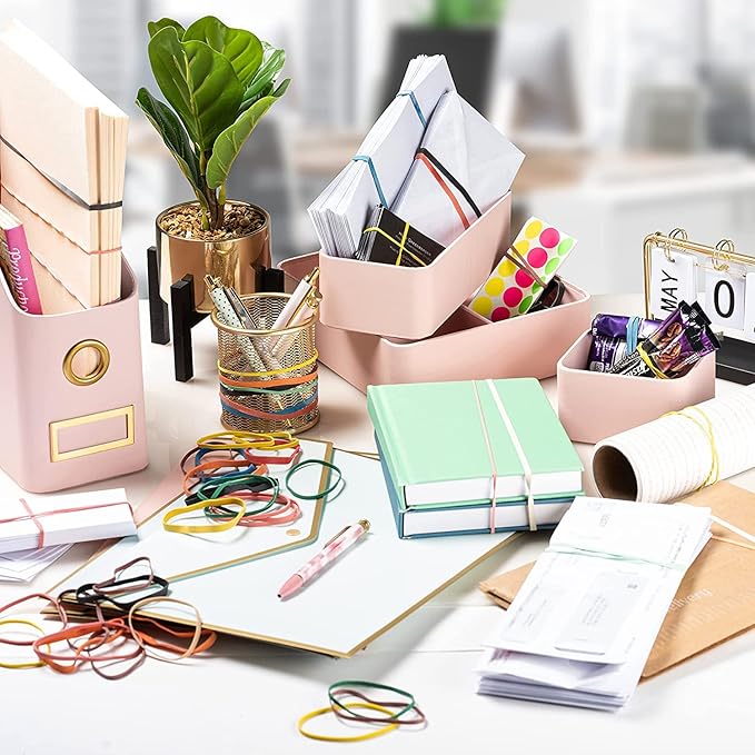 PlasticMill Purple Rubber Bands Size 33 (3 1/2" x 1/8") - #33 Colored Rubber Bands Office Supplies - Strong, Elastic Bands for Crafts, Balloon Garland, Cash, File Folders (100-Pack)