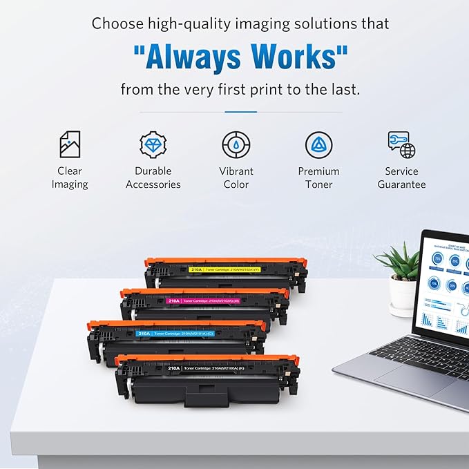 210A Toner Cartridges 4 Pack Compatible Replacement for HP 210A 210X W2100A W2101A W2102A W2103A Works for HP Color Pr MFP 4301 4201 Series 4201dw 4201dn MFP 4301dw 4301fdn 4301fdw Printer 4-Pack