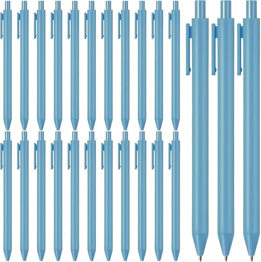 Fulmoon Ballpoint Pens Bulk Retractable Comfortable Writing Pens Cute Back to School Supplies in Medium Point 1.0 mm for Teacher Student Bridal Shower Baby Shower (Light Blue,25 Pcs)