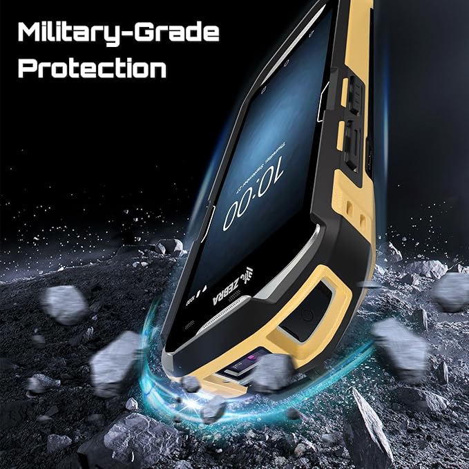TC51 TC52 TC56 TC57 TC510K Case with Hand Strap - Protective & Ergonomic for Zebra Handheld Barcode Scanners SG-TC5X-EXO1-01 SG-TC5X-EXONHS-01 (Black-Yellow Blend)