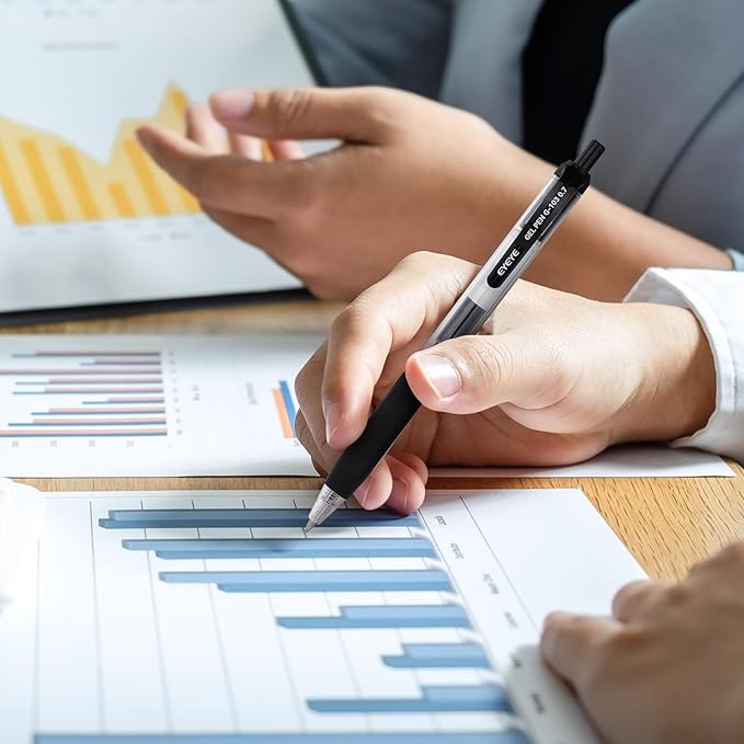 EYEYE G-103 Retractable Gel Pens Black 0.7mm, 25 Pack Medium Point Gel Ink Pens Quick Drying, 0.7 mm Fine Piont Ballpoint Pen Smooth Writing for Office School Supplies