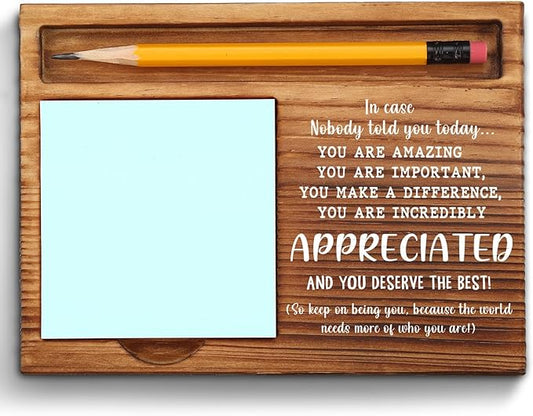 Appreciation Sticky Note Holder, Inspirational Thank You Appreciation Quote Gifts for Leader Boss Women Mentor Coach Manager Employee Coworker Self-Stick Note Pad Holders ZSS20