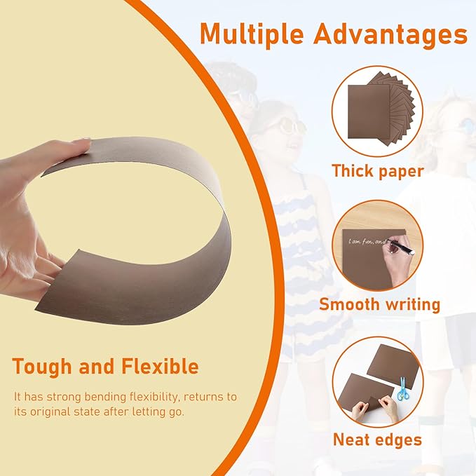 100 Sheets Coffee Color Cardstock 8.5 x 11 Craft Paper, 92lb Premium Dark Brown Paper Card Stock for DIY Cards Making, Wedding Invitations, School, Memus, Greeting Cards, Office Printing