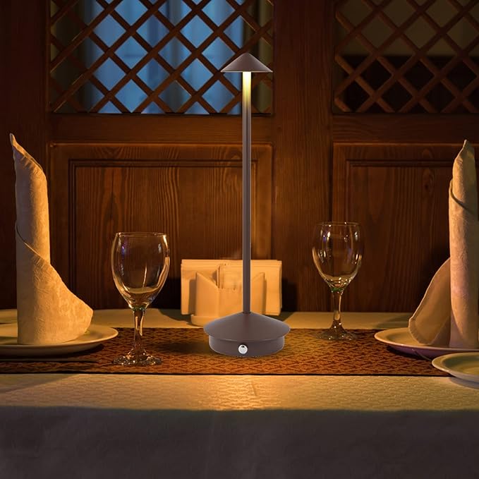 Cordless Table Lamp 2 Pack, Portable Led Desk Lamp 6000mAh Battery Operated Table Lamp, Mordern Rechargeable Night Light in Aluminum, Dimmable Table Light for Indoor Outdoor