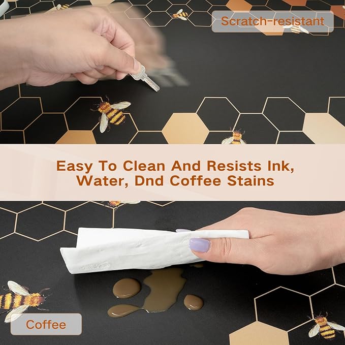 iCasso Heated Desk Pad, XXL Heated Mouse Pad Hand Warmer, 35.4" x 15.7" Warm Desk Protector Mat with 4 Heating Levels for Computer Keyboard, Large Mousepad for Home Office Work (Honeycomb)