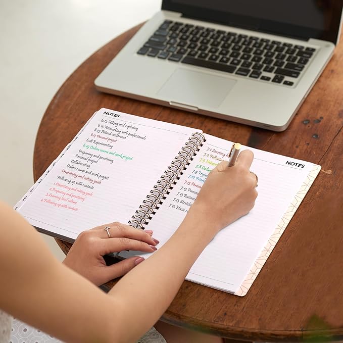 SUNEE 2026 Planner Weekly and Monthly Calendar Planner, January 2026-December 2026, Daily Agenda 6.4"x8.3", Tabs, Note Pages, Spiral Binding, Black