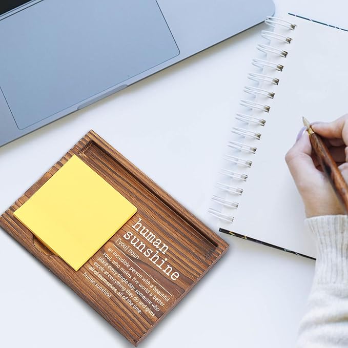 Human Sunshine Sticky Note Holder, Thoughtful Appreciation Gift for Friends, Coworkers, Teachers, Inspirational Desk Organizer for Office Self-Stick Note Pad Holders EDP117