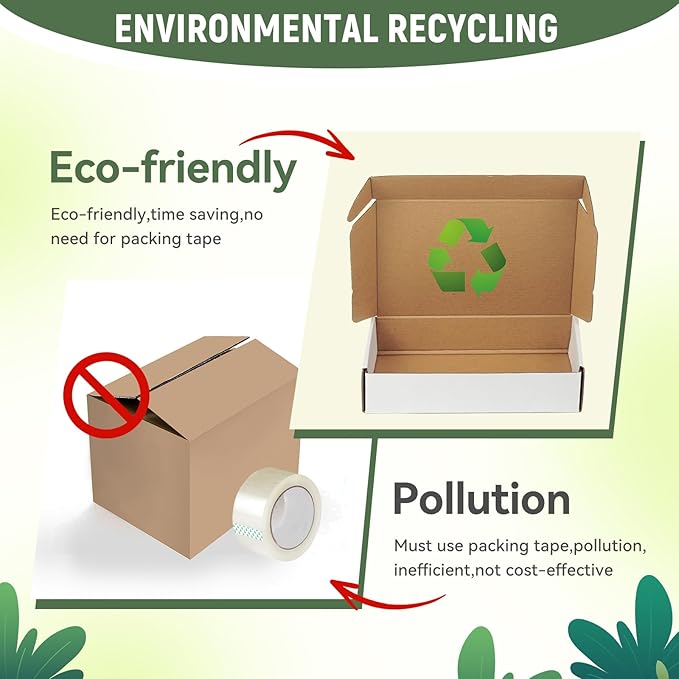 10 Pack 9"x6"x2" inch Small Shipping Boxes White Corrugated Cardboard Box for Small Business, Mailer, Shipping, and Packing