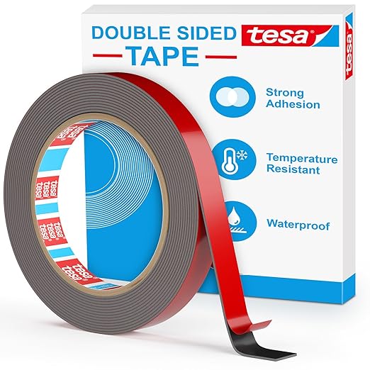 EMITEVER Double Sided Tape Heavy Duty, Tesa Adhesive Mounting Tape Waterproof, 0.59IN x 15.4FT Strong Acrylic Foam Tape for Walls, Automotive, Home Office Decor