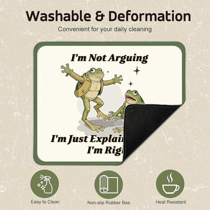 I'm Not Arguing I'm Just Explaining Square Mouse Pad, Non-Slip Rubber Base Mouse Mat for Office Home Work Game Study, Funny Sarcastic Gifts, Funny Office Mouse Pad for Man Woman Boss Coworker