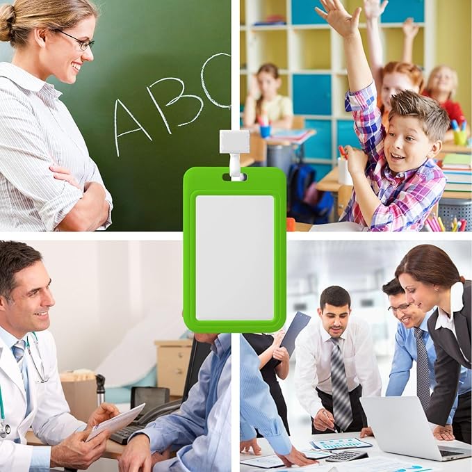 Custom Id Badge Holder Customizable Personalized Id Card with Photo Logo for Employee Work Office Staff Name Tag