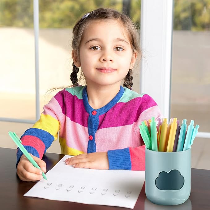 Yexiya 150 Pcs Retractable Gel Ink Pens Bulk Cute Pastel Gel Ink 0.5mm Fine Point Macaron Style Writing Cute Black Pens for Smooth Writing Journaling Taking Notes School Office Home