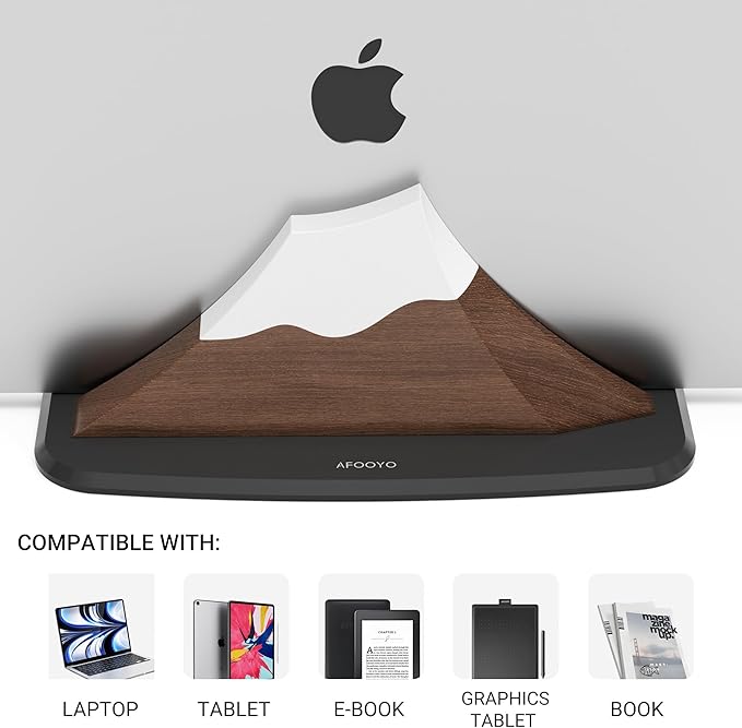 Vertical Laptop Stand - Snow Peak-Shaped Wooden Holder Dock Compatible with MacBook, Surface, Chromebook, Dell & More - Space-Saving Design for All Laptops,Walnut Finish