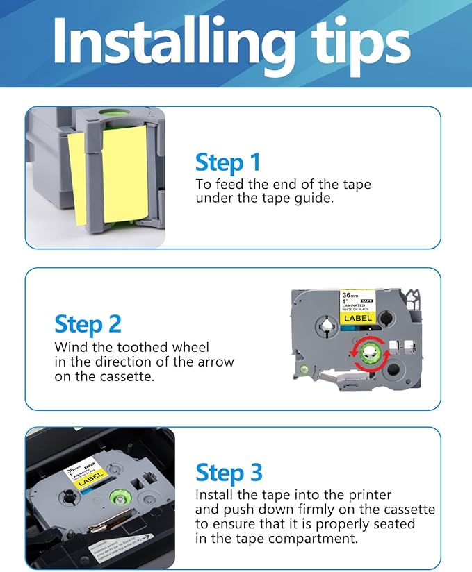 Weemay 3 Pack TZe651 24mm Black on Yellow Label Tape Compatible with Brother P-Touch Label Maker Tape TZe-651 TZe 651 TZ-651 TZ651 for PT-E500 PT-D600 PT-P750W PT-P900W Printer, 1 in x 26.2 ft