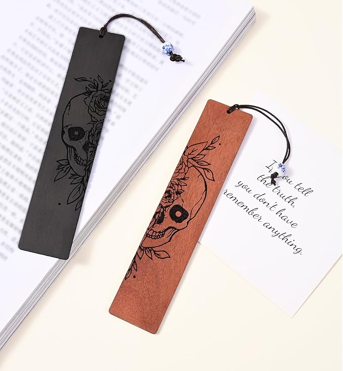 Horror Bookmark, Cool Halloween Bookmarks Skull Gothic Bookmarks for Adult Horror Gifts (Skull)