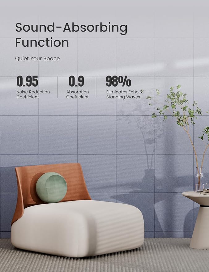 Bumusty Large Cork Board 47"x35" Alternative - 12 Pack Felt Wall Tiles with 70 Safe Removable Adhesive Tabs, 30 Pushpins, Cork Boards for Walls Pin Board Bulletin Board Office Decor (Soft Periwinkle)