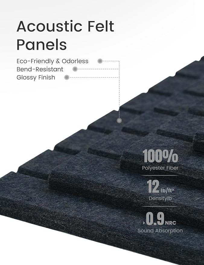 Large Felt Bulletin Board 36" x 24" Cork Board Alternative-6 Pack with 40 Safe Removable Adhesive Tabs, Cork Boards for Walls for Home Office Classroom Pin Board - Deep Charcoal Blue