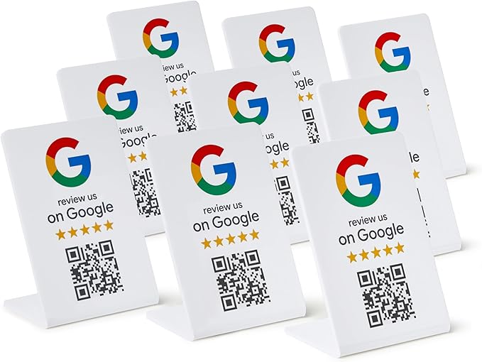 Google Review Stand - NFC & QR Code, Easy Setup, For All Businesses (10-Pack)
