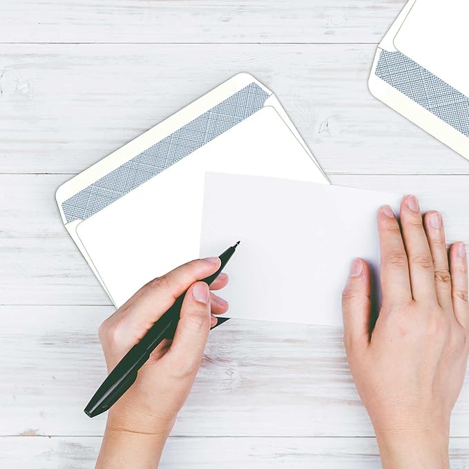 250 Custom #10 Envelopes with Logo - Personalized #10 Self-Seal - Printed Envelopes with Return Address - Custom Printed Security Envelope - Ideal for Business Mailings - White, 250 Count