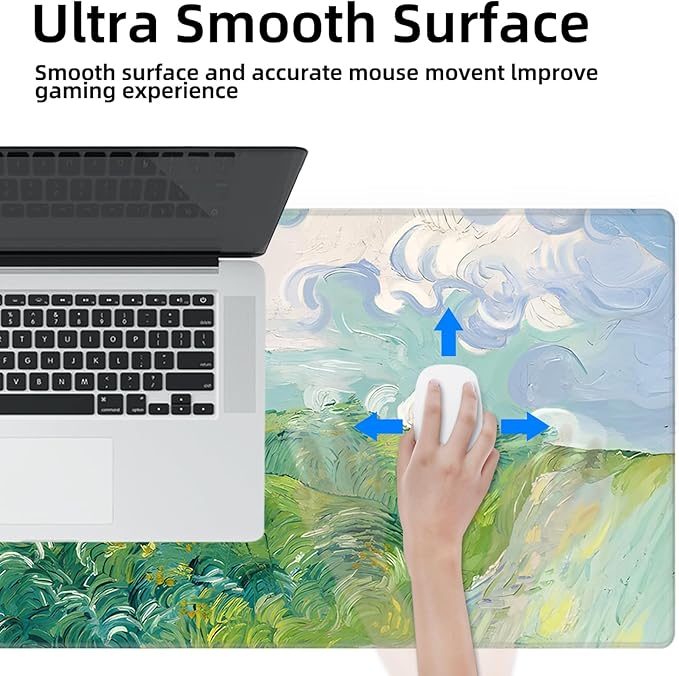 Galdas Gaming Mouse Pad XXL XL Large Long Extended Big Mousepad Non-Slip Rubber Keyboard Mouse Pad with Stitched Edges for Laptop Home Office (31.5x11.8x0.08 Inch) … (Summer Cure)