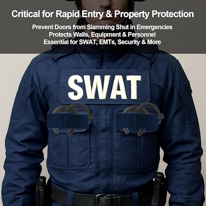 Door Jam for Law Enforcement Secure Entry Tool for Emergency, Delivery, or Construction First Responder Door Stopper Molle Compatible for Police, Firefighters, EMT（2 Pack）