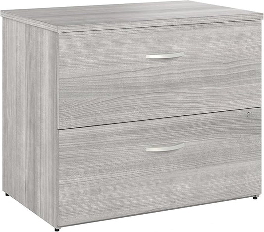 Bush Business Furniture Hybrid 2 Drawer Lateral File Cabinet-Assembled, Platinum Gray
