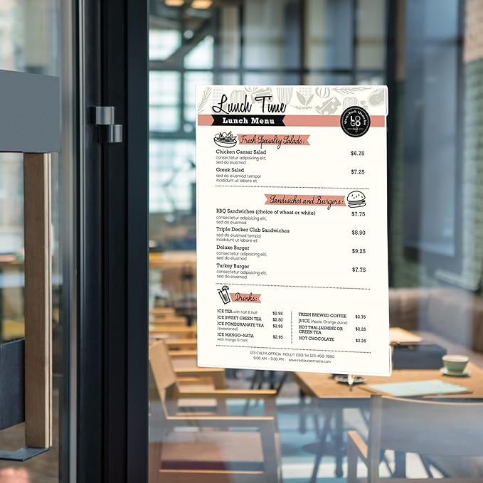 EHWINE 18 Pack 8.5 x 11 Wall Mount Acrylic Sign Holder, Wall Signs Photo Menu Flyer Display Holders, Plastic Clear Acrylic Frames for Office Home Hotel Business Store (with Adhesive Tape)