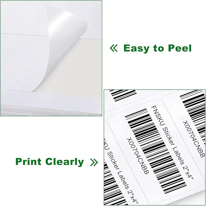 2x4 Label Stickers, 1000 Matte Printable Sticker Labels for Address Labels, Mailing Labels, Shipping Labels, Sticker Making, 8.5 x 11 Label Sheets for Lase Inkjet Printer, 10 Up Per Sheet, 100 Sheets