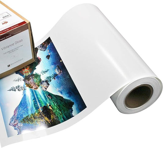 Vibrance Gloss Photo Printer Paper 10 mil 255 gsm Glossy Finish Premium Photo Paper Roll on 3inch Core 10 inches x 100 feet Works with Most Inkjet Printers Including Professional Makes and Models