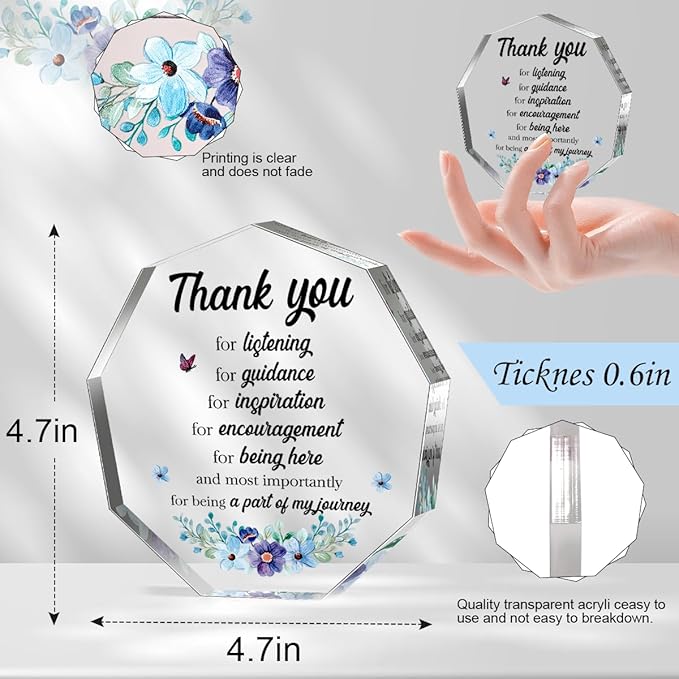 Teacher Inspirational Thank You Gifts for Women Men Boss Colleague Friends Office Staff Gift for Coworker Leaving Job Goodbye Farewell Appreciation Gifts Acrylic Decorative Signs Plaques