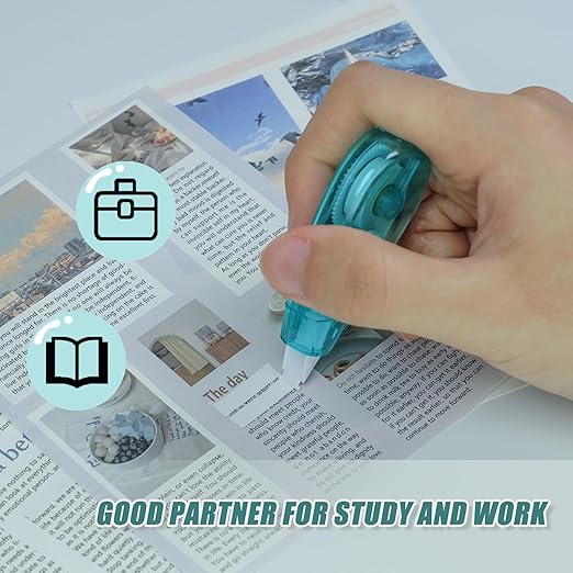 White Correction Tape, 12 Pack, 13.13 Feet Correction Tape for School and Office, Easy to Use Applicator for Instant Corrections. (Animals)