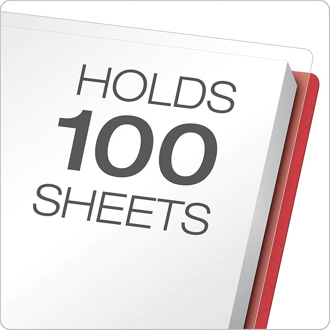 Oxford Clear Front Report Covers, Red, Letter Size, 25 per Box (55811EE) (Pack of 2)