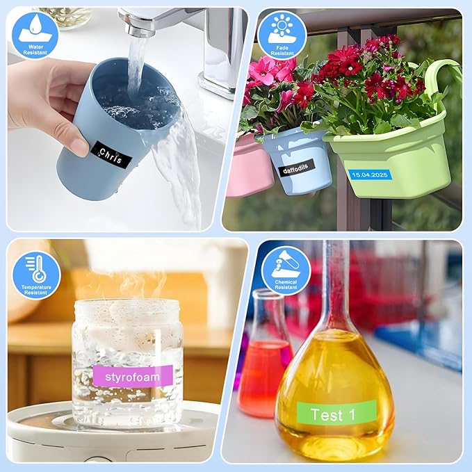 RAEMALL Compatible with Brother Label Tape TZe335 TZe435 TZe535 TZeMQG35 TZeMQP35 TZe TZ Tape, 12mm 0.47 Inch Laminated White on Color Compatible with Brother P Touch Label Maker PT-D210 H110