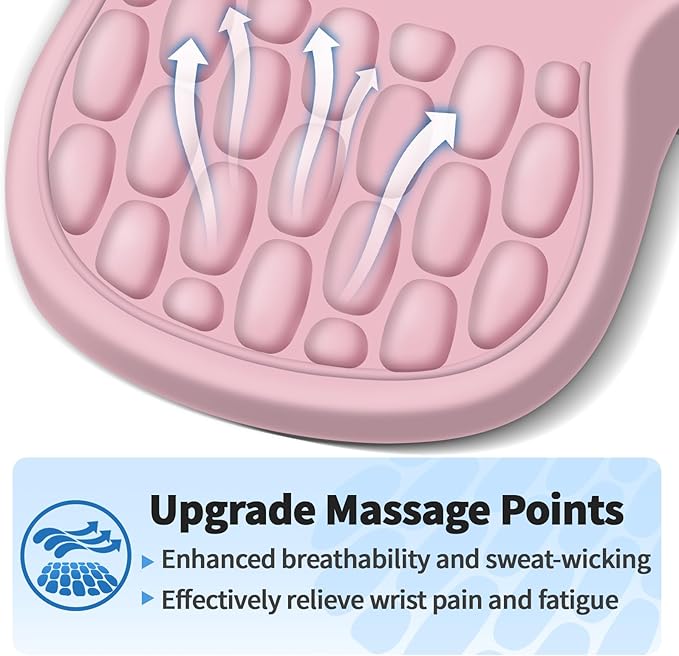 YIWEI Ergonomic Mouse Pad with Wrist Rest Support, Mousepad with Comfortable Memory Foam Wrist Rest and Non-Slip PU Base for Pain Relief, Computer, Laptop, Office, Home (Pink)