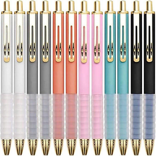 Pens, Pens Fine Point Smooth Writing Pens, Personalized Ballpoint Pens Bulk, Flair Colorful Pens, Black Ink 1.0 mm Journaling Pen, Office Supplies for Women & Men, Note Taking(12-pack)